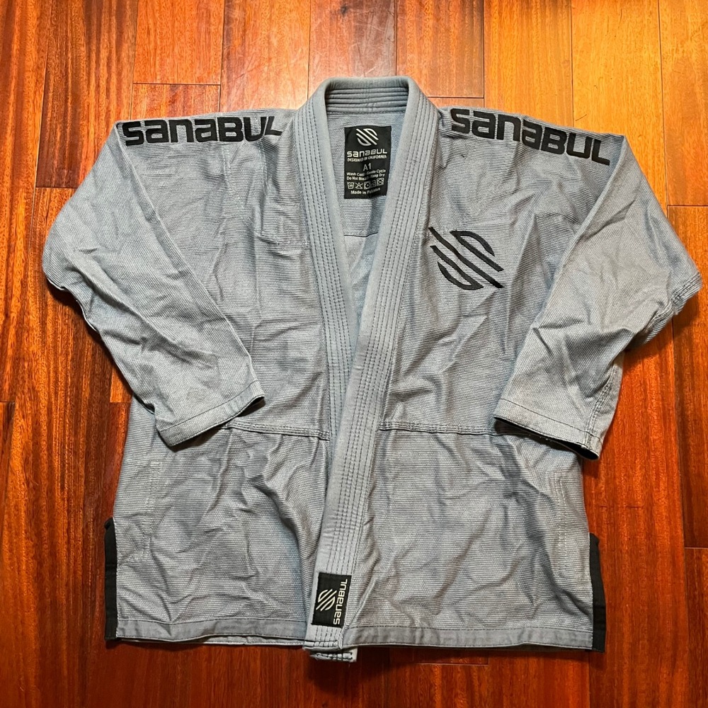 Sanabul Jiu Jitsu Gi Jacket Mens A1 Martial Arts Kimono Grey Fight Top Only